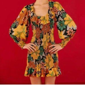 NWT Farm Rio Black Garden Mini Dress